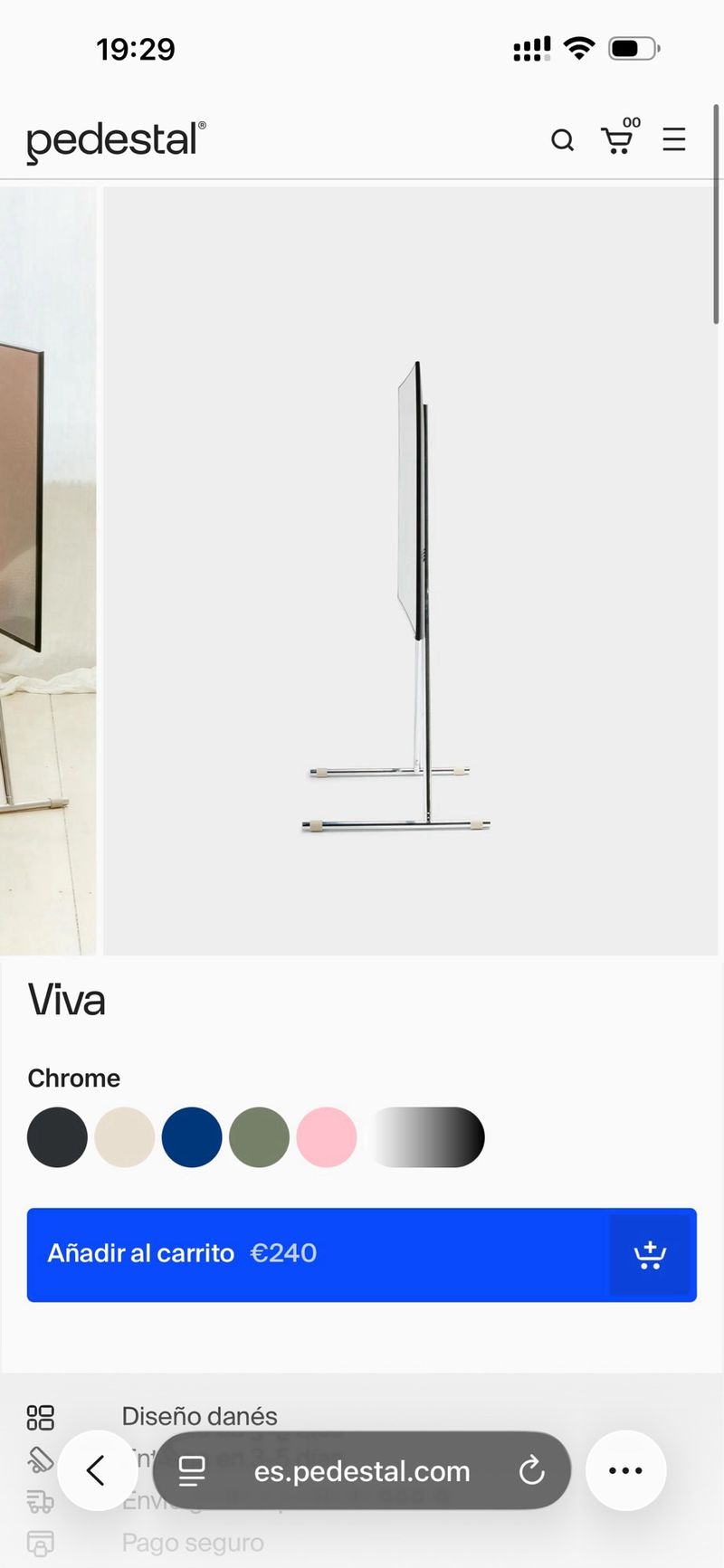 Pedestal Soporte TV Acero Cromado afbeelding 3