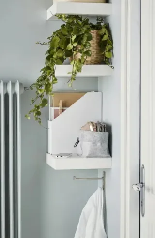 Mesita o estante flotante de pared - Blanca