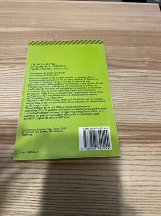 La Morte a Venezia Tonio Kroger-Tristano (Itali...