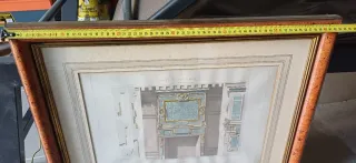 Cuadro vintage marco madera