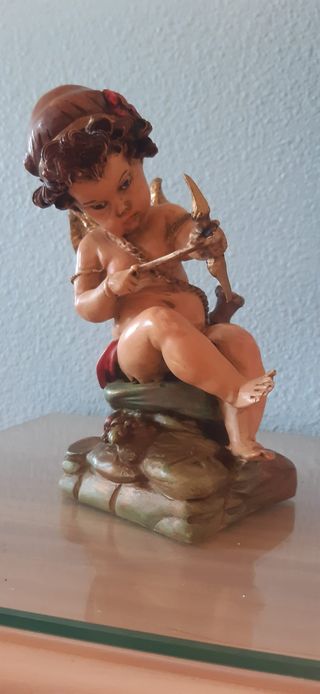 Figura Cupido Ángel Amor Dorado y Rojo