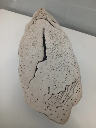 Bandeja Teide cerámica beige y negra