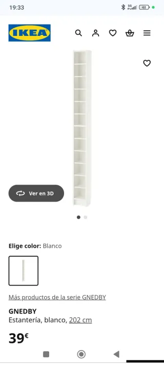 Estantería Ikea GNEDBY Blanca