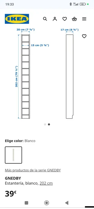 Estantería Ikea GNEDBY Blanca