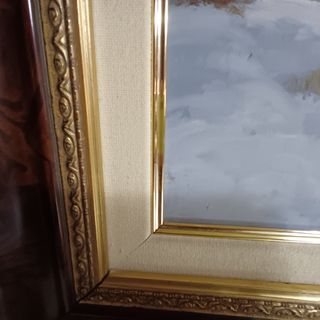 Cuadro al óleo paisaje invierno