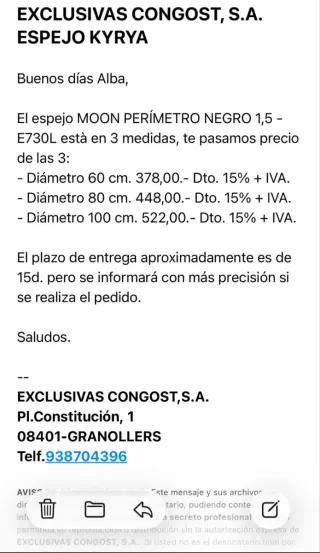 Espejo Redondo Kyrya Luna E730L 60cm