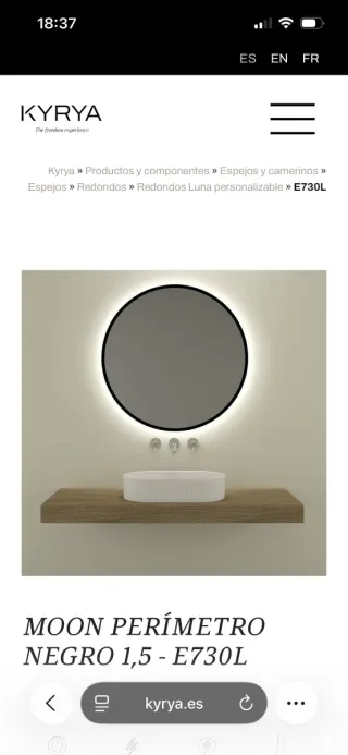 Espejo Redondo Kyrya Luna E730L 60cm