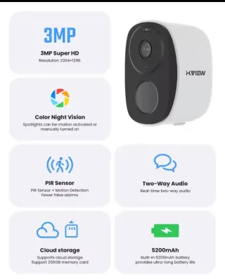 Cámara Seguridad H.VIEW Solar Exterior