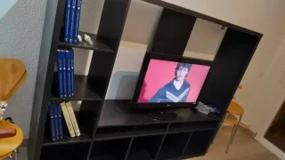 Estantería salón negra y marrón