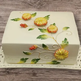 Vassoio torta con coperchio in ceramica