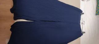 Pantalón Zara ancho tableado azul