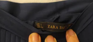 Pantalón Zara ancho tableado azul