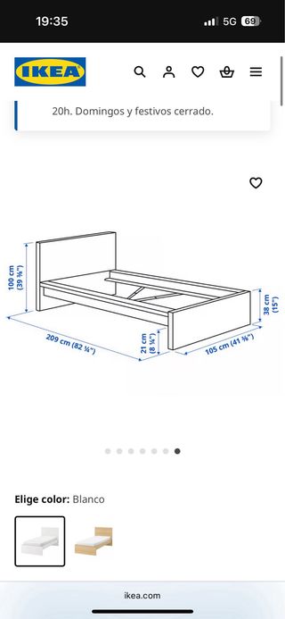Estructura cama 105x208