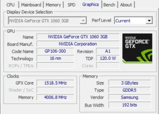 Nvidia GTX 1060 3GB