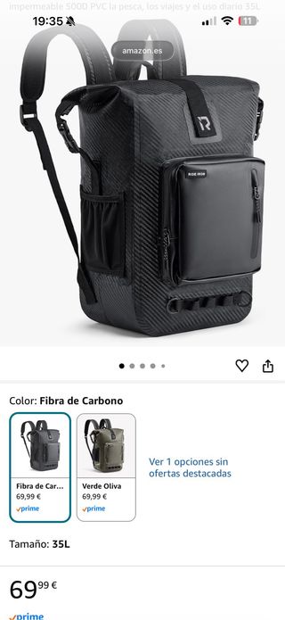 Mochila RideIron Negra 35L Impermeable