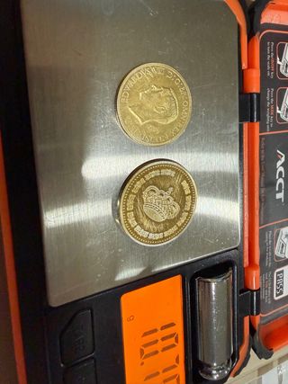 2 Monedas Oro Baño Peso 10,75g