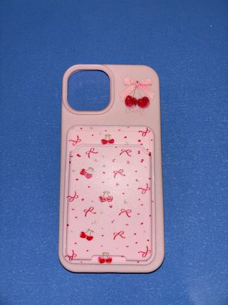 Funda rosa con cerezas