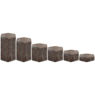 6 expositores hexagonales de madera marrón vintage