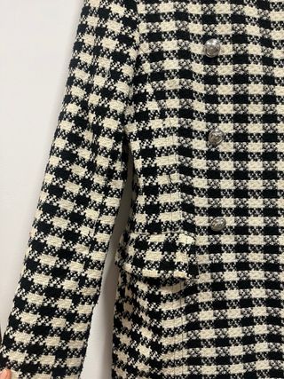 Abrigo Zara Cuadros Pata de Gallo Talla XS