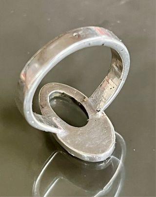 Anello vintage argento 925 smalto blu