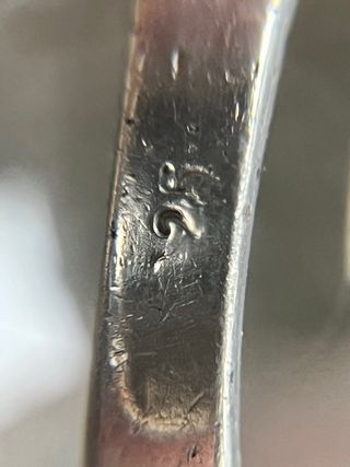 Anello vintage argento 925 smalto blu