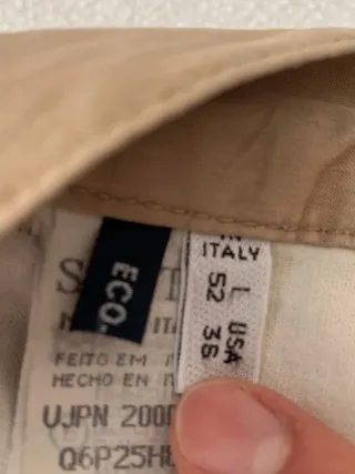 Armani Jeans Pantalón Chino Ancho Talla 36 US