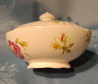 Scatola Vintage Porcellana Inglese Fiorita