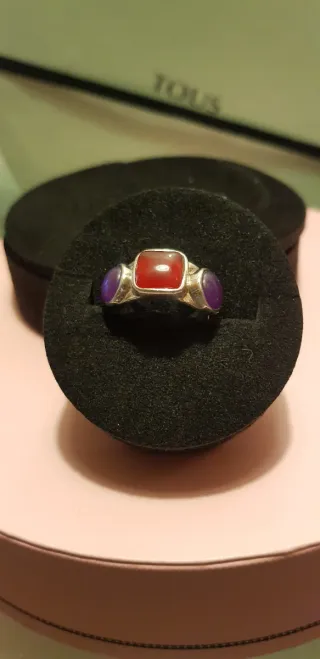 Anillo Tous Sucre calcedonia y Cornalina