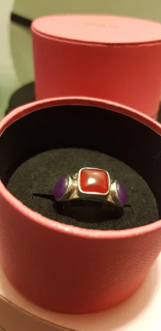 Anillo Tous Sucre calcedonia y Cornalina