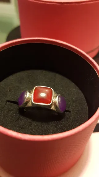 Anillo Tous Sucre calcedonia y Cornalina