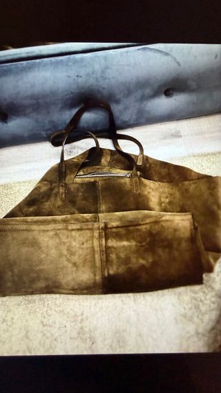 Mala tote bag maxi em camurça Zara