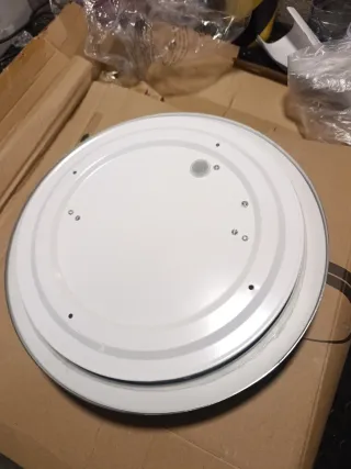 Plafón Faro Barcelona Plata y Blanco