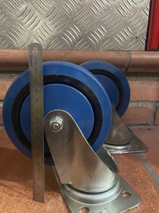 Ruedas giratorias azules (4 unidades)