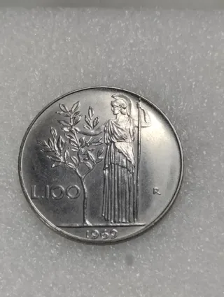 Moneda Italia 100 Liras 1969
