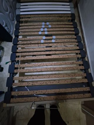 Cama articulada eléctrica madera y metal