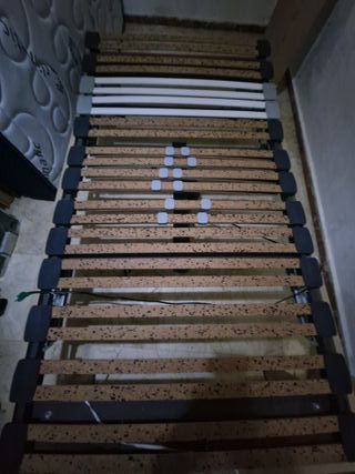 Cama articulada eléctrica madera y metal