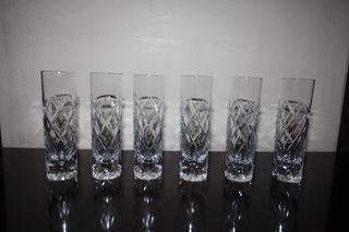 Set 6 Bicchieri Cristallo Taglio Diamante