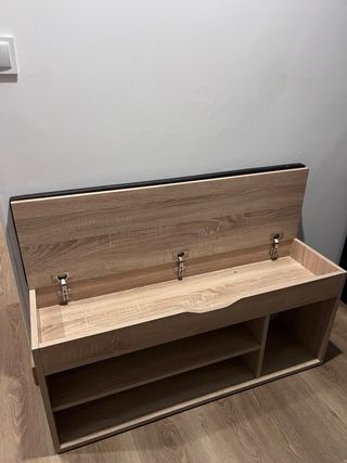 Zapatero banco con cajón y estantes