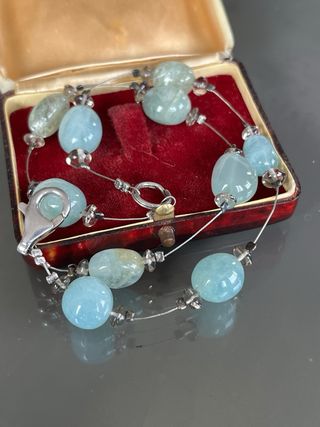 Bracciale Argento 925 Pietra Dura Azzurra