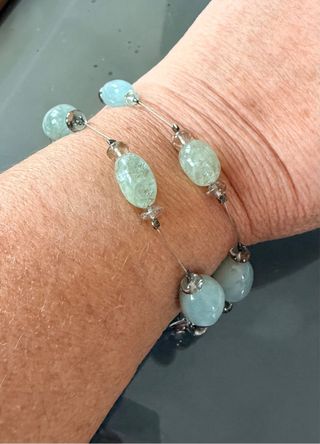 Bracciale Argento 925 Pietra Dura Azzurra
