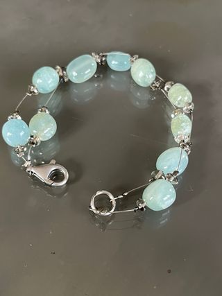 Bracciale Argento 925 Pietra Dura Azzurra
