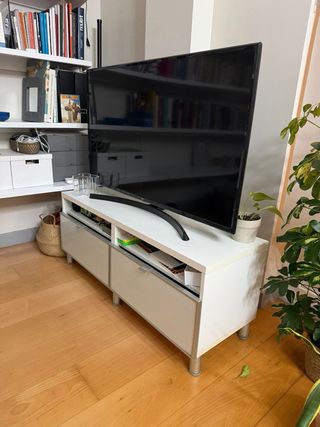 Mueble TV blanco 120x40x50 cm