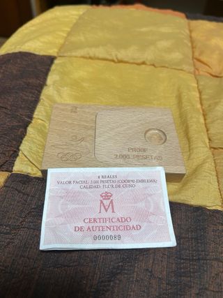 Moneda 2000 Pesetas 1990 Proof Plata