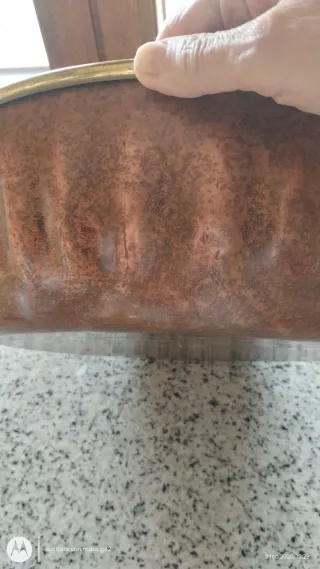 Sottovaso in rame e ottone