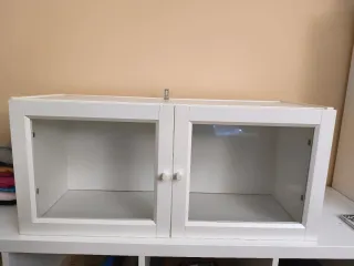 Módulo superior Billy Ikea cristal y madera.OXBERG