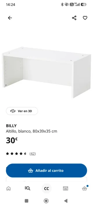 Módulo superior Billy Ikea cristal y madera.OXBERG