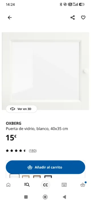 Módulo superior Billy Ikea cristal y madera.OXBERG