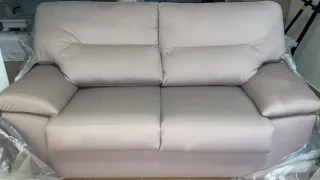 Sofá nuevo tela beige 3 plazas