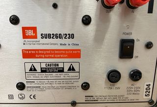 Subwoofer JBL SUB260/230 - PARA TECNICOS