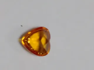 Gema Corazón Citrino Naranja y Amarillo